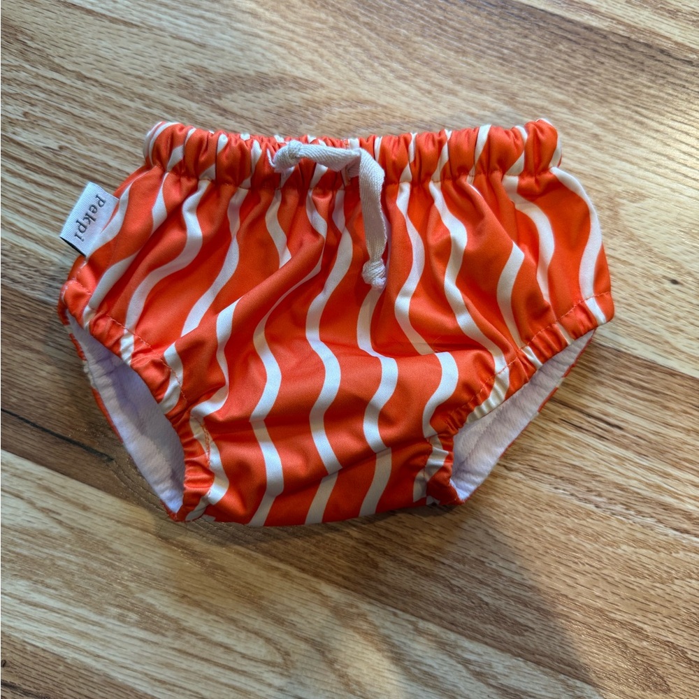Pekpi Orange and White Kids Swim Diaper
